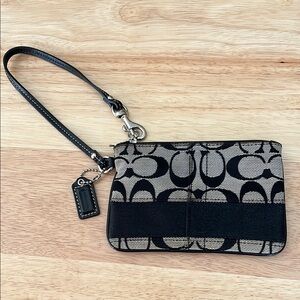 Coach Black and Tan Wristlet